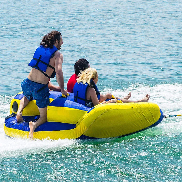Oem custom for 3 4 Person Comfortable Backrest Water Sport Fying Boat Ski Inflatable Towable Tube