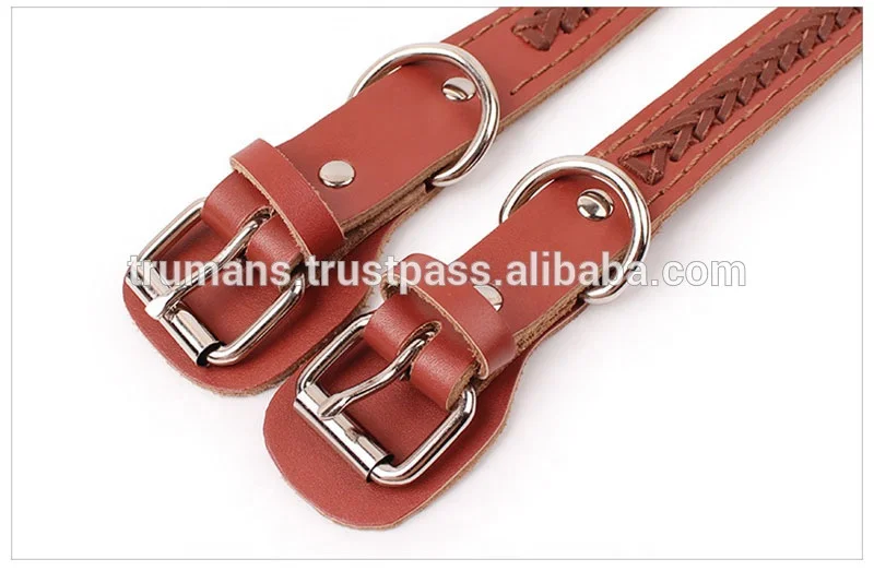 Personalized Solid Western Style Leather Muzzle Lead & Collar for Large Pet Dogs