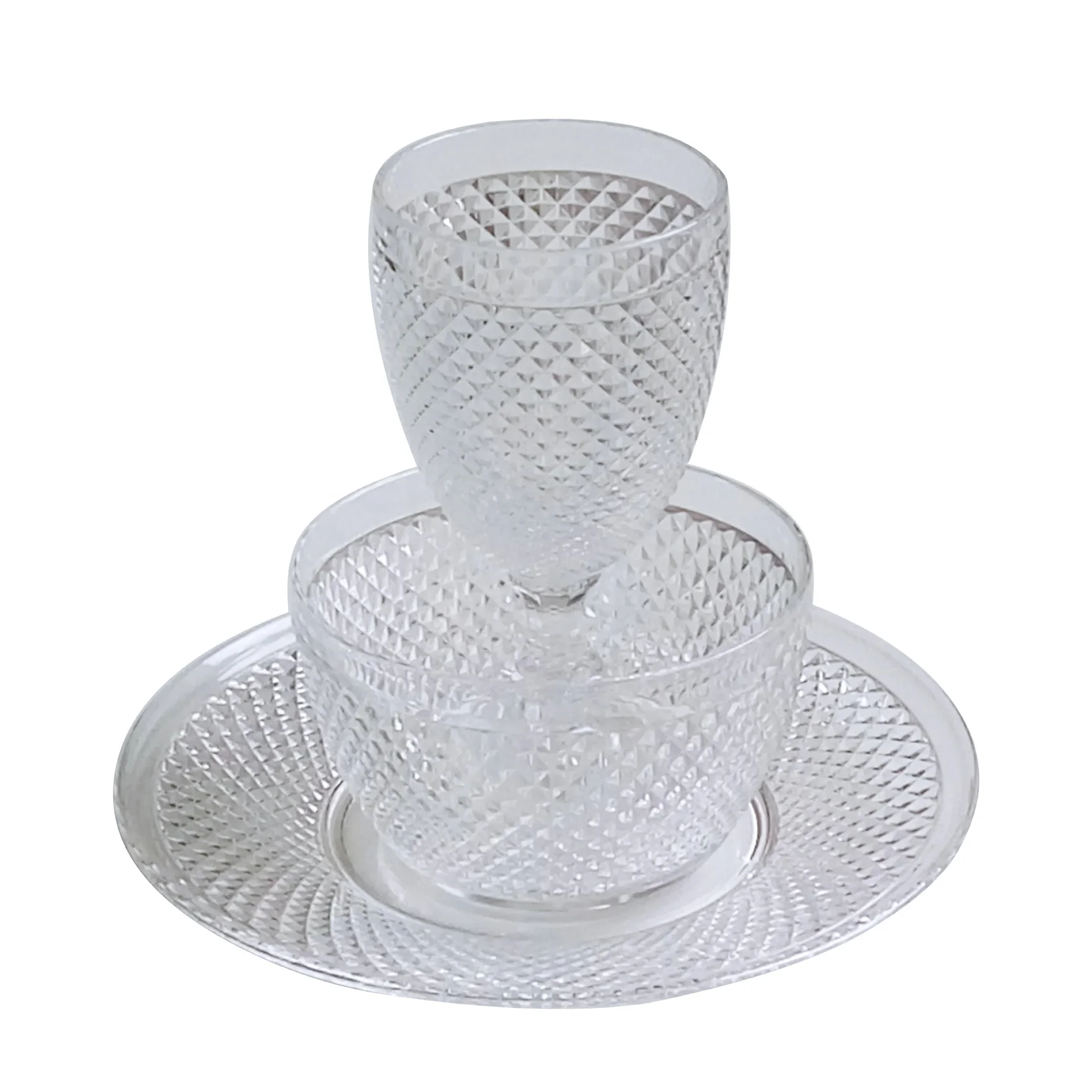 Acrylic Plate Salad Bowl and Wine Glass Dinner Set