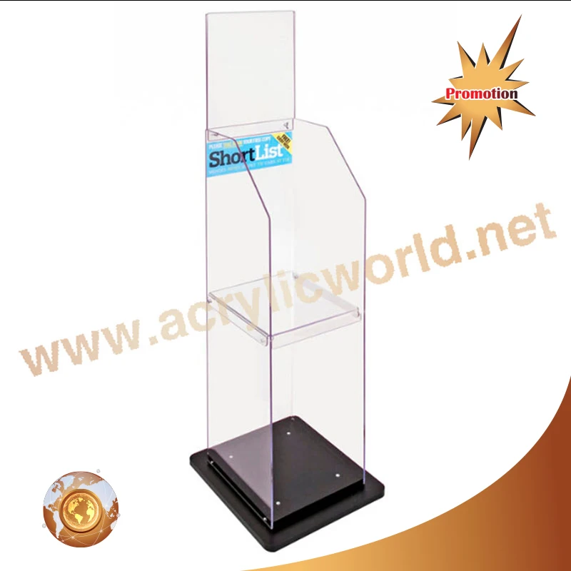 Подгонянный акриловый дисплей для брошюр/акриловый стенд брошюр/полка журналов акриловая стойка брошюр