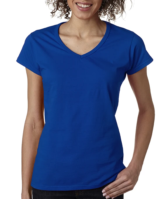 Top quality Short sleeve V neck t shirts for women, OEM custom t shirt printing women t shirt