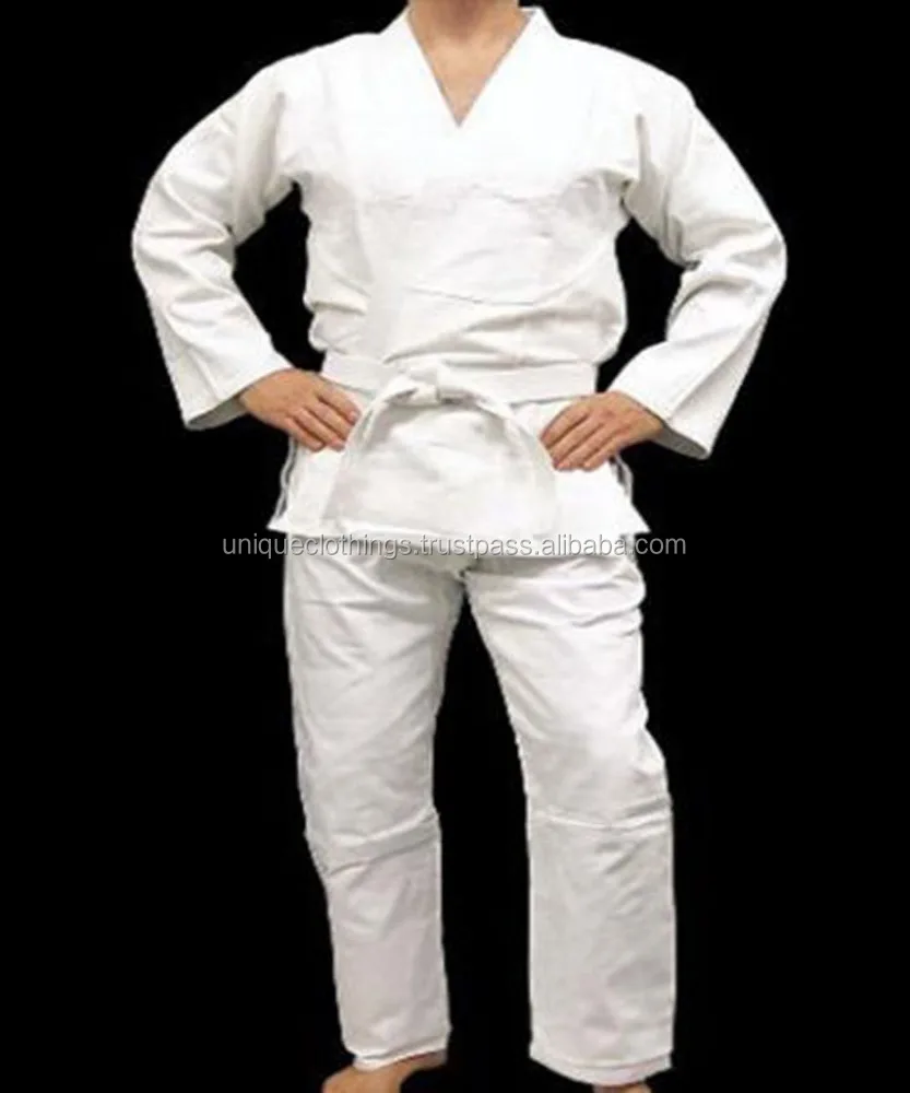 Brazilian Jiu Jitsu Gi for Mens, WHITE Pearl Weave 100% Cotton Preshrunk Jiu Jitsu