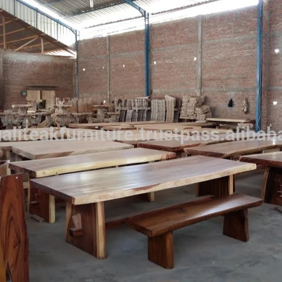 Antique Furniture Dinner Room t suar wood Dining Table Set for 10 seater and outside usage