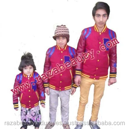 Red Kids Satin Varsity Jackets, Satin Baseball Jackets, Youth Bomber Jackets