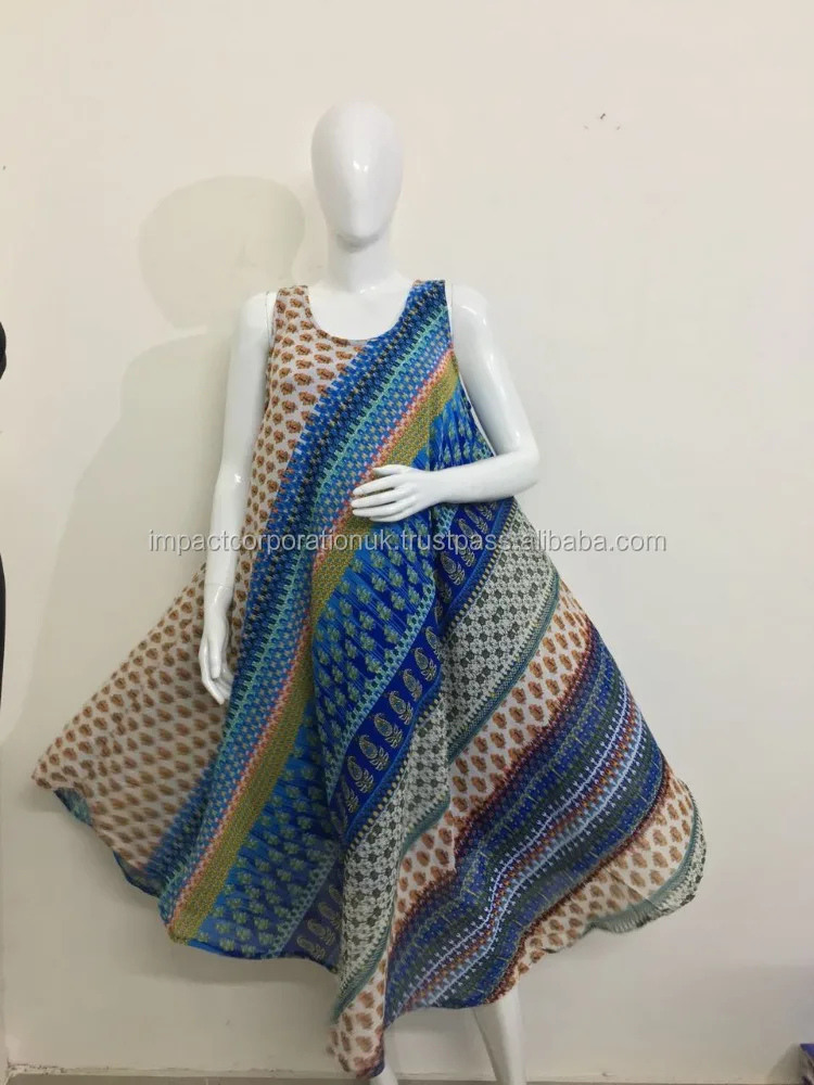 Coastline Exclusive Plaid Pattern Maxi Dress Casual Beach Umbrella Cut with Long Stretchable Lining Evening Collection