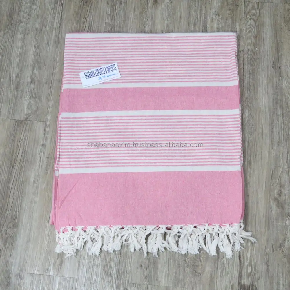 Luxury Hotel Cotton Turkish Towel Extra Large Cotton Beach Blanket Fouta Coverlet Bed Linen Throws from India Manufacturer
