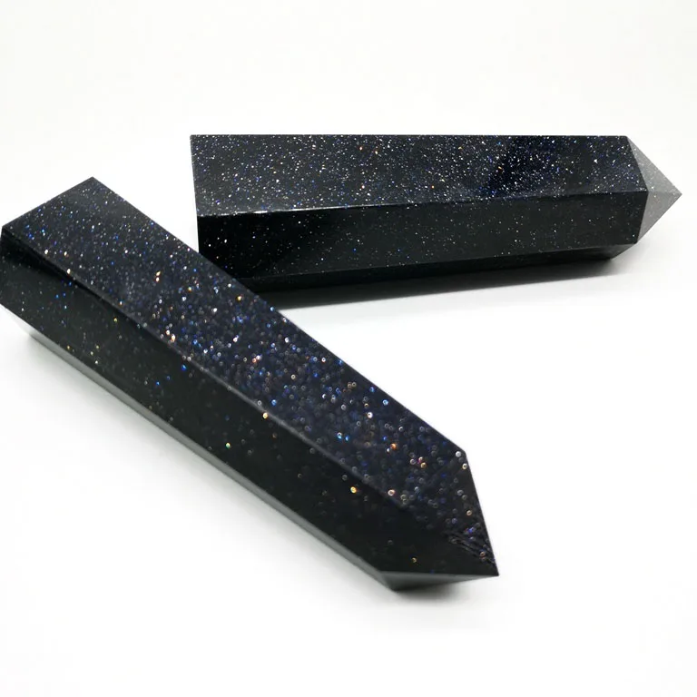 Wholesale Beautiful Golden Blue Sandstone Quartz Stone Crystal Wands Healing