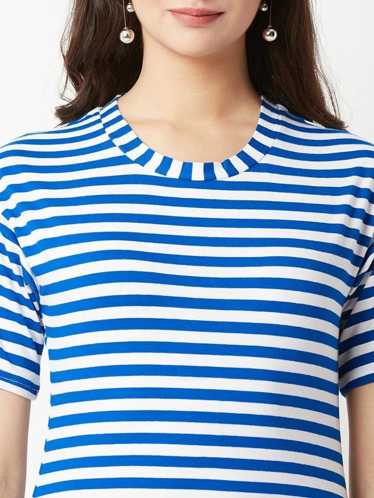 custom striped colourful t shirts womens short sleeves