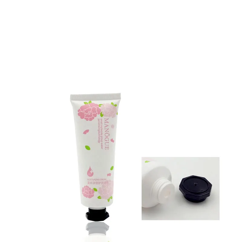 White Cosmetic Hand Cream Ointment Packaging Tube with Octagon Cap