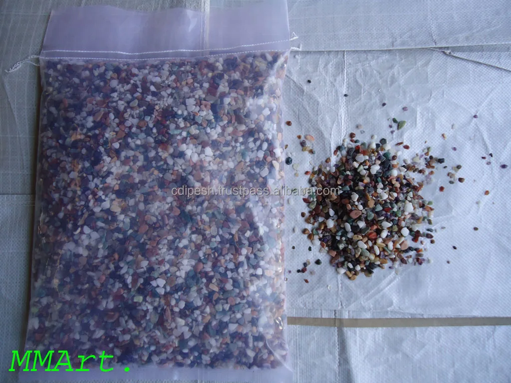 Indian colored crushed stone gravel chips terrazzo floor paving stone for landscaping price per tone in india