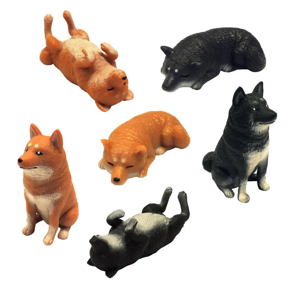 Gift Funny Small Vending TPR Toy Squeeze Stretchy Shiba Inu Dog Figure Capsule  toys for kids