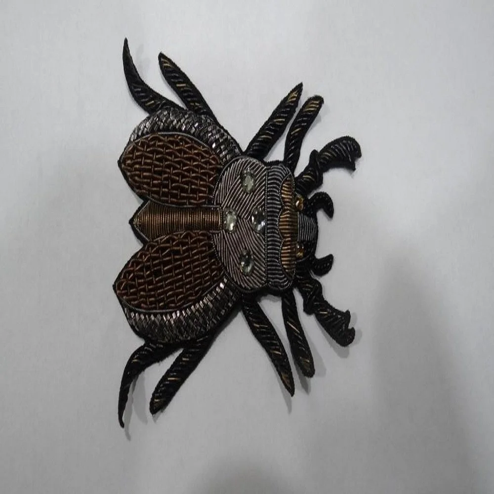 New style 4*6cm Bee pattern crystal rhinestone applique handmade craft beaded patch