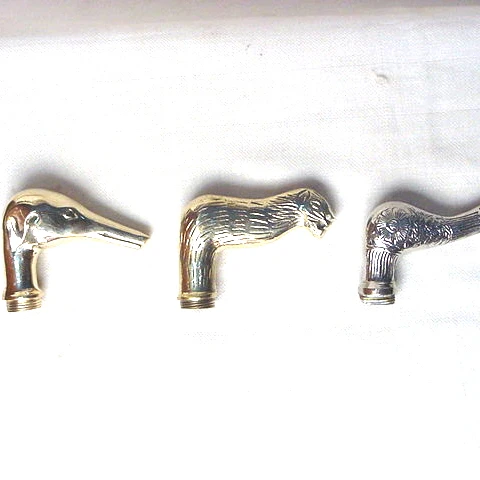 Brass handles for walking sticks, umbrellas and canes
