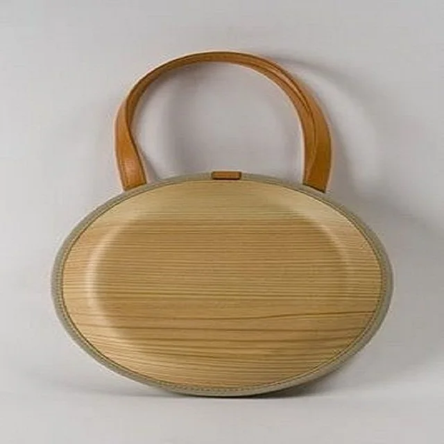 Ladies wooden round bag vintage collection bag for girls
