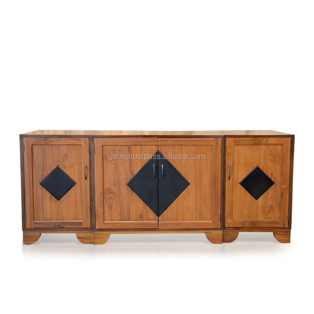Buffet Console Brazil 4 Doors Natural Teak Wood Furniture
