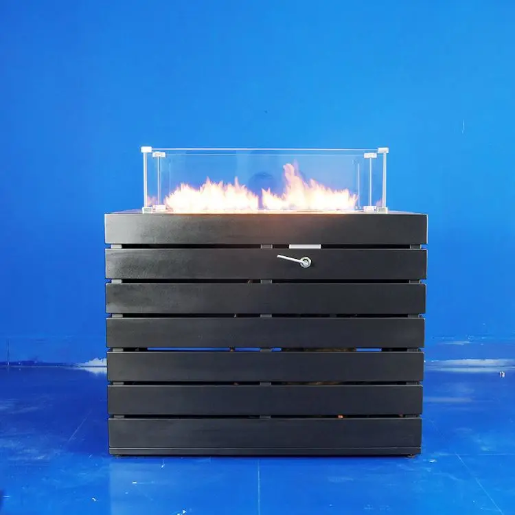 Backyard Rectangle Propane Outdoor Heating Firepits Table Fire Pit