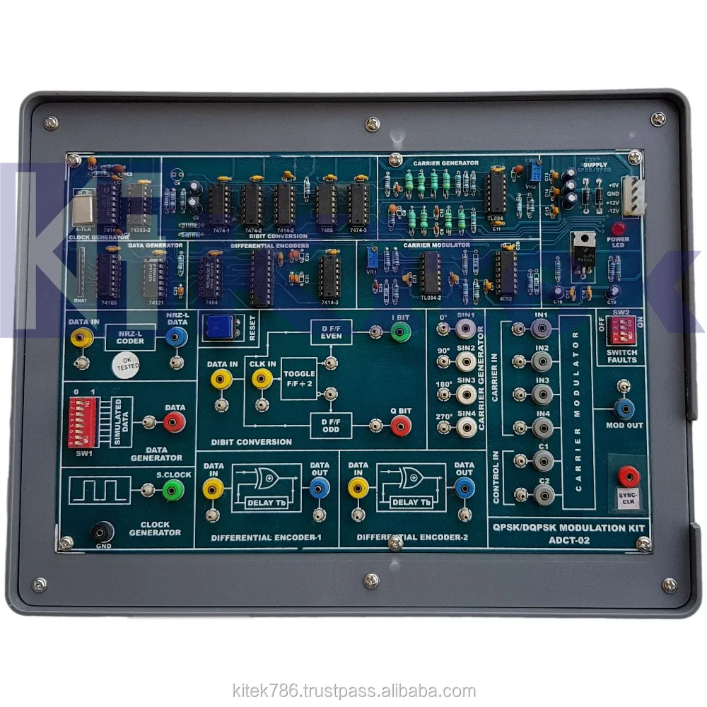 Digital Communication Trainer Kit with Sine-Wave Generator Metal Material