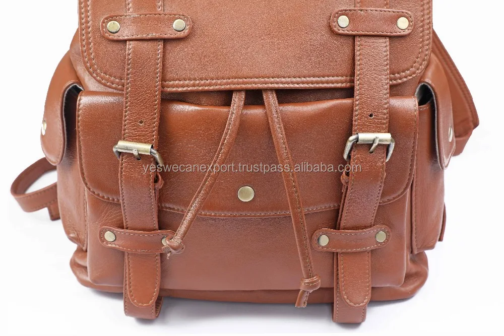 Best Selling Products Stylish Genuine Leather Laptop Backpack School Backpack Bag For Sale At Best Price