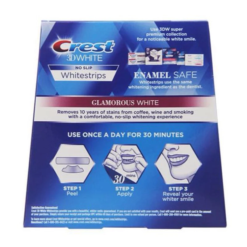 
Crest 3d white teeth Whitestrips advanced vivid 1 box 20 Pouches Original Oral Hygiene Teeth Whitening strips crest 