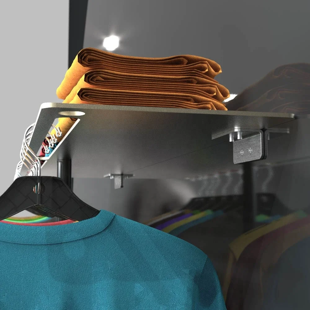 Clothing wall shelf display for retail shop 17