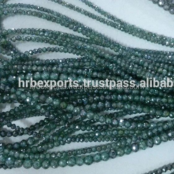 At cheapest price Fancy colored Moissanite beads-strands from India USA , green,yellow/brown/chocolate color Moissanite beads