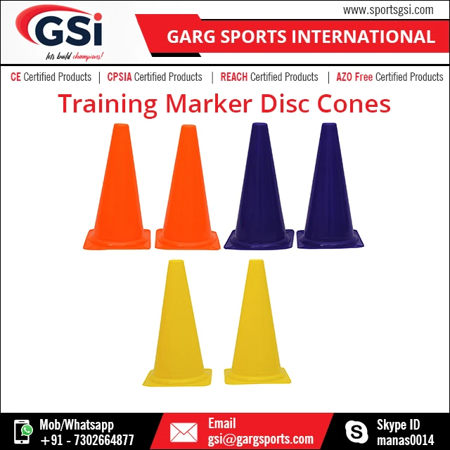 High Quality PVC Agility Marker Cones PE Material for Outdoor Soccer Fitness Training at Wholesale Price