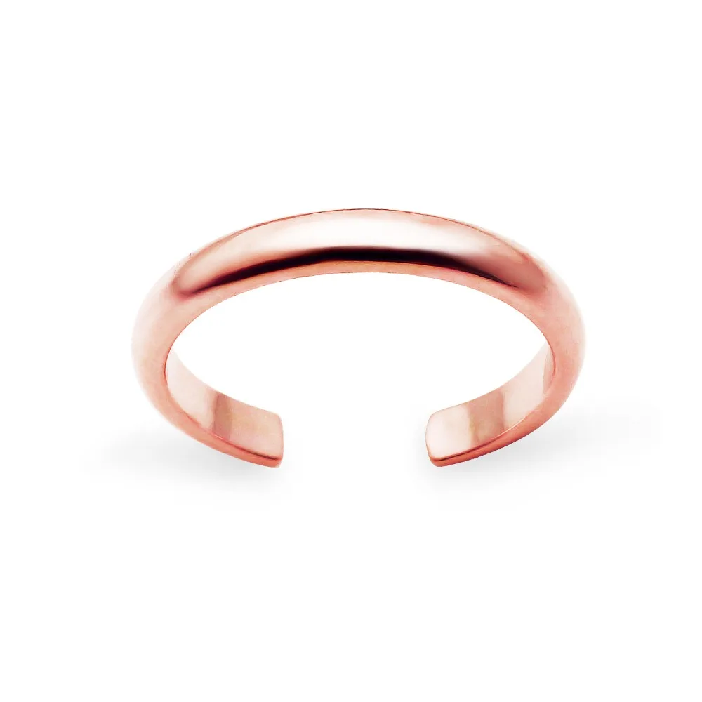 Rose Gold Sterling Silver Plain Adjustable Toe Ring