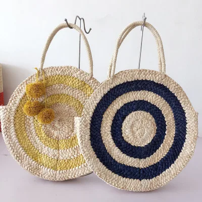 Round Braided Handbag Raffia