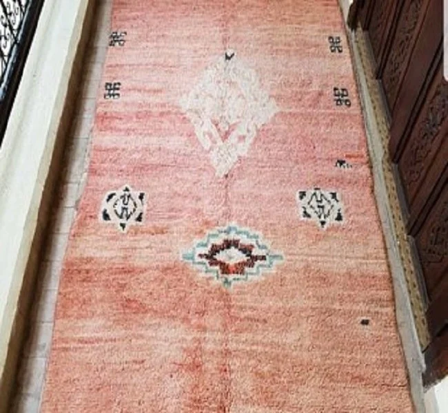 Moroccan Vintage  Handmade Boujjad Rug