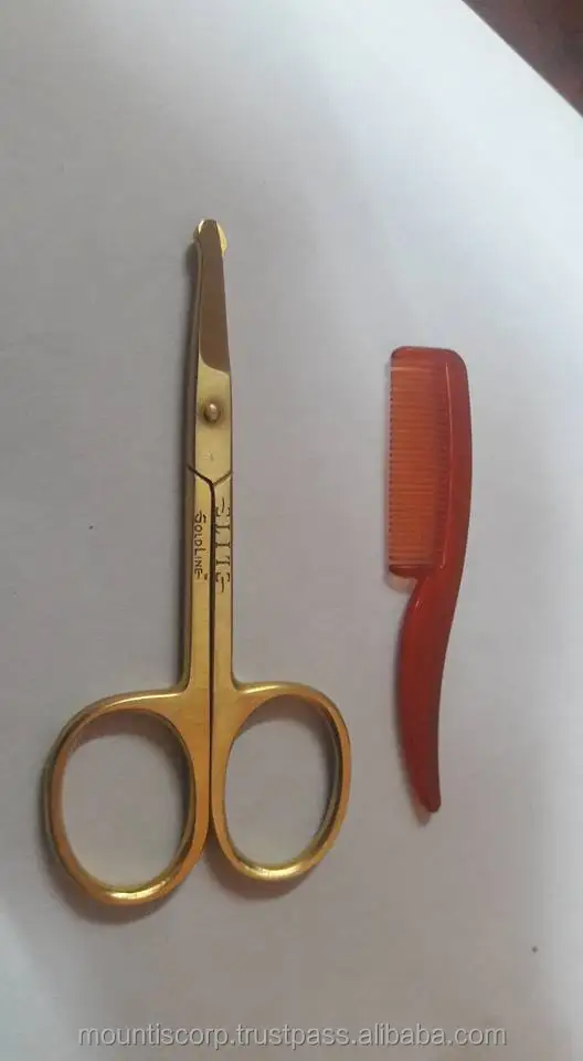 Custom beard scissors and comb set for mustache and beard high quality medical grade stainless steel made