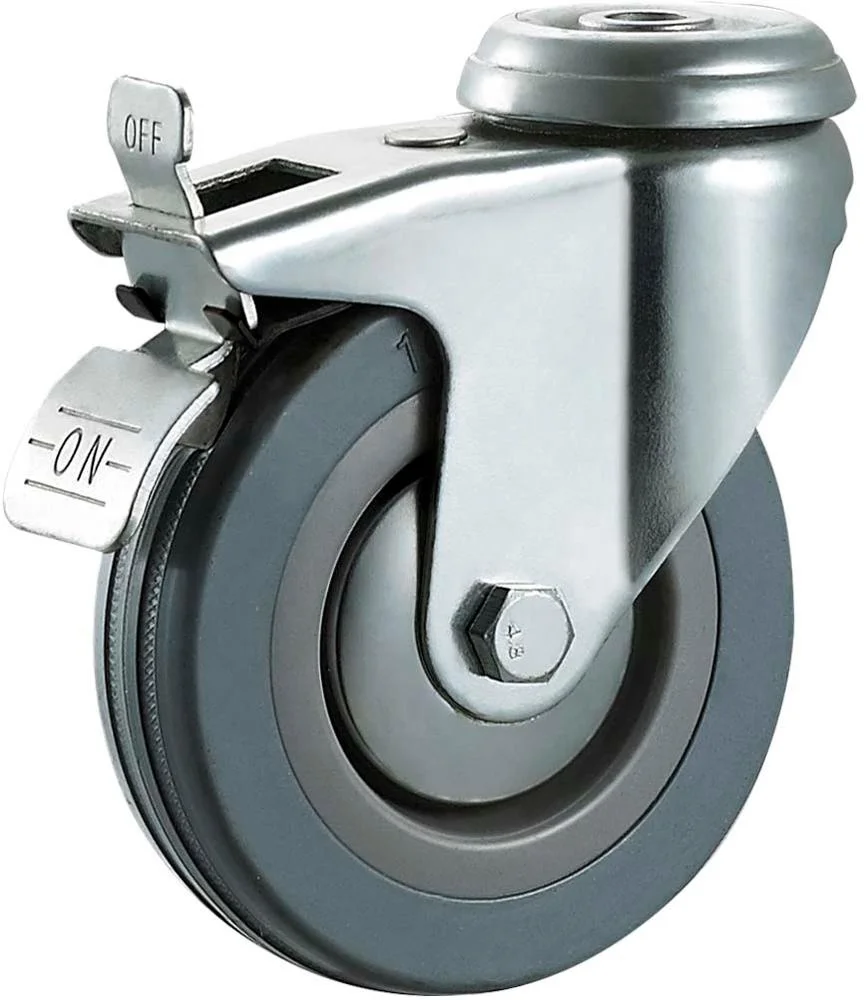light duty caster wheel 100mm metal rail cart shelf tray trolley wheel 4 inch swivel grey rubber wheel castor
