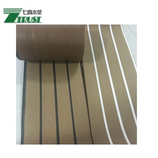 190x5мм рулоны ПВХ Тиковый синтетический Тиковый настил из ПВХ мягкий настил для лодки