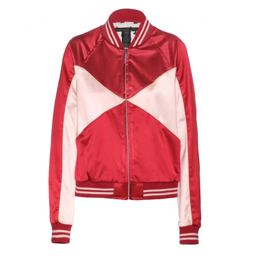 Bomber Jacket Men Women Silver Grey Satin Zipper Jacket