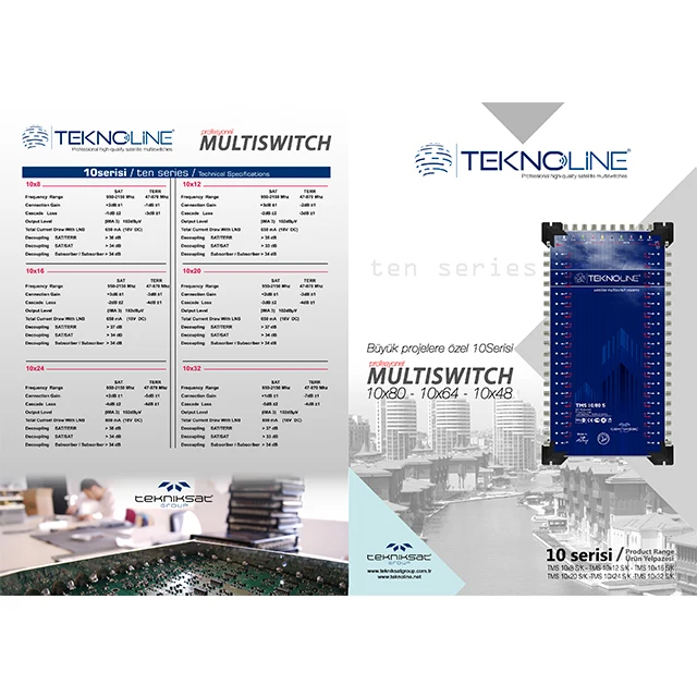 
High Quality satellite multiswitch 10 input 64 output with indicator led and diseqc lnb power 