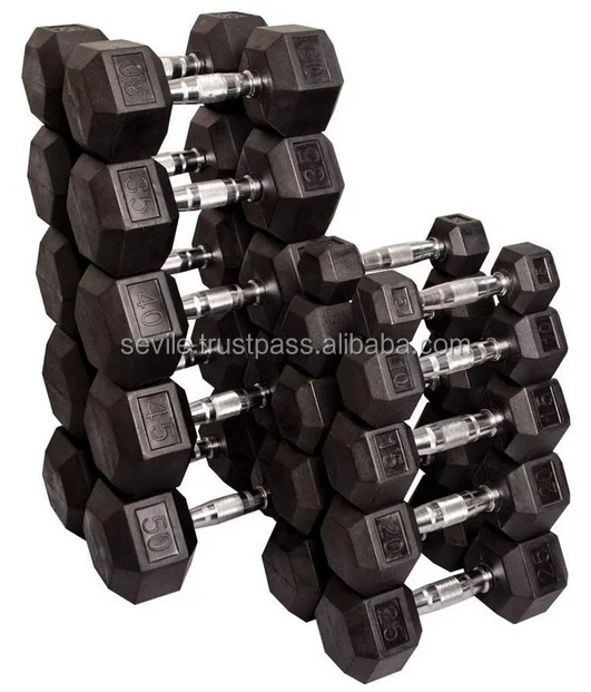
Crossfit Rubber Coated Hexagonal Dumbbell Set 