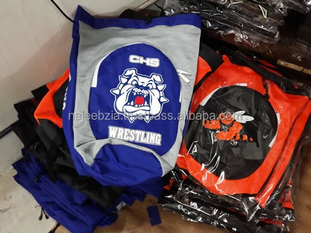 600d polyester backpack for Wrestling with team logo printing Low MOQ