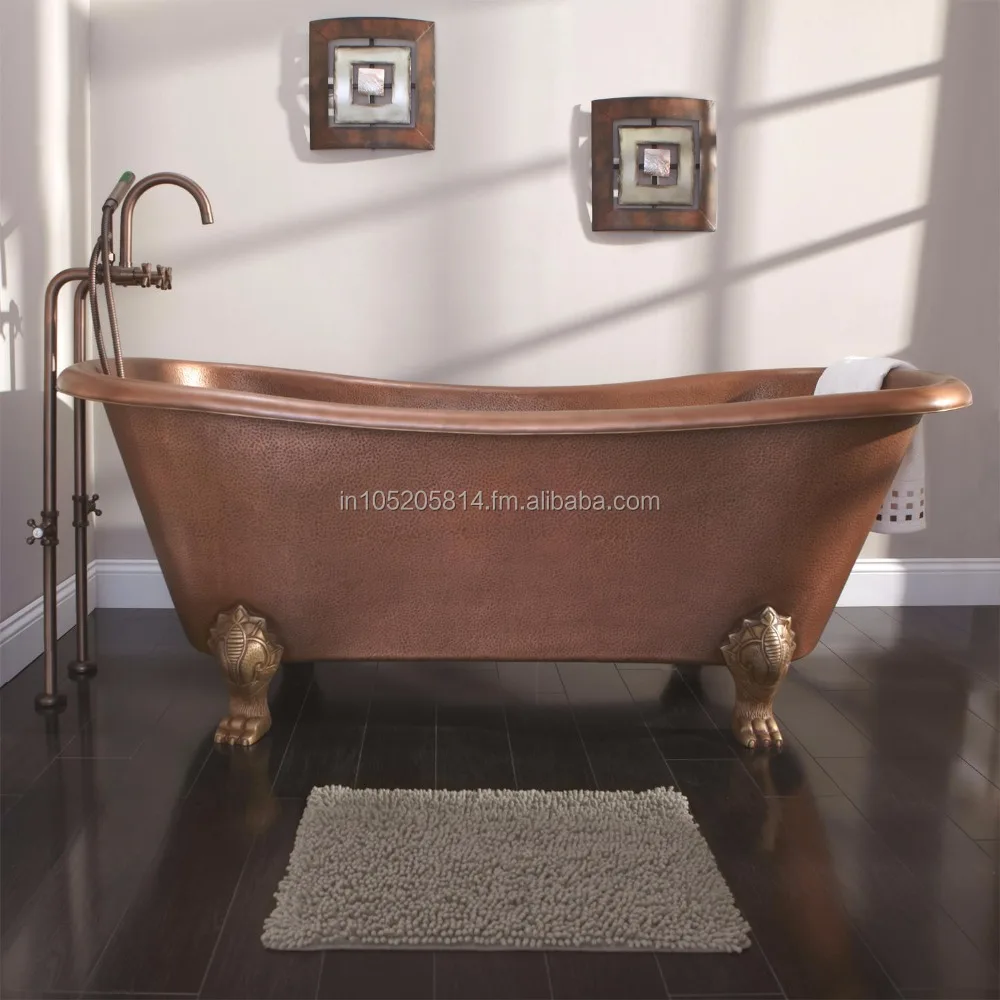 Handmade Pure Solid Copper Freestanding Claw Foot Bath Tub 5.5 Antique Copper