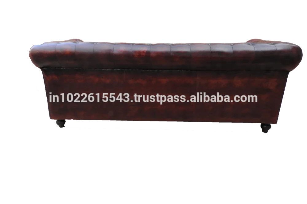 Industrial Vintage Genuine leather Chesterfield Sofa ,Antique leather chesterfields 3 seater Tan Sofa