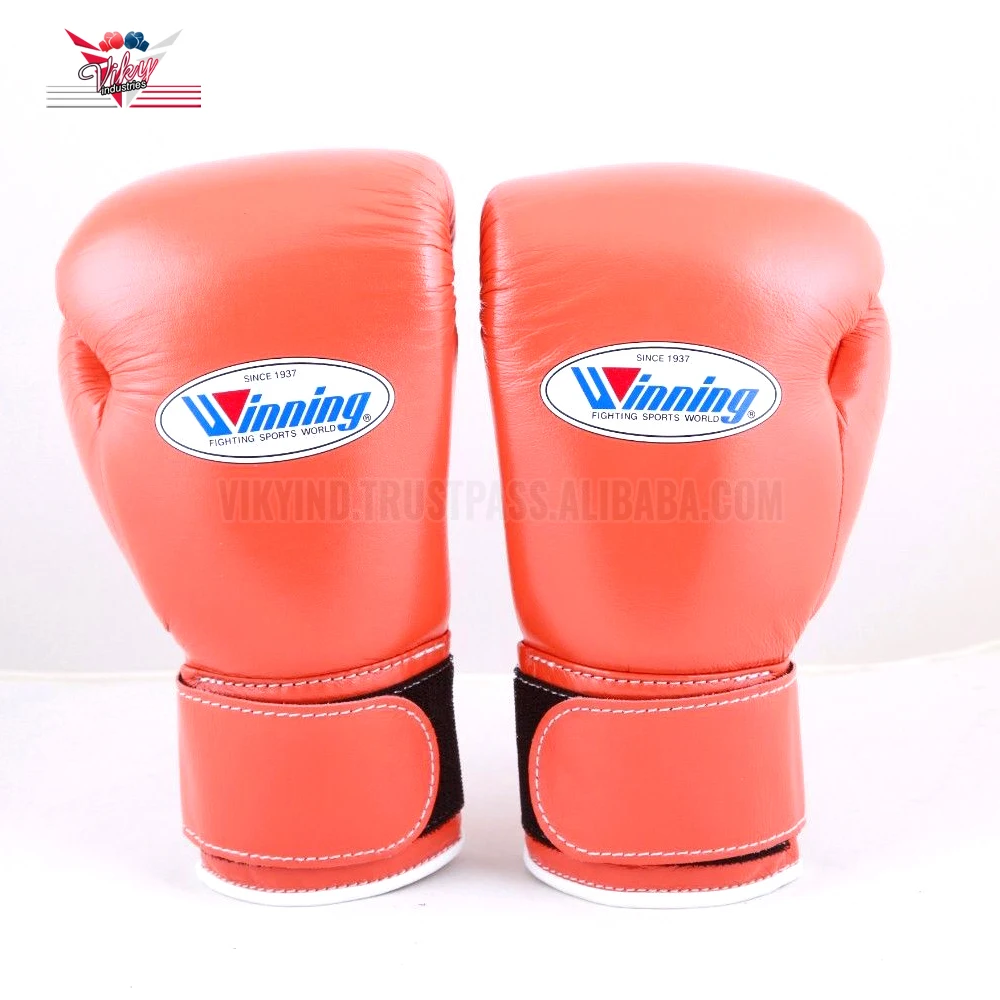 Winning Hook and loop High Quality Boxing Gloves Genuine leather Boxing Gloves Fitness gloves