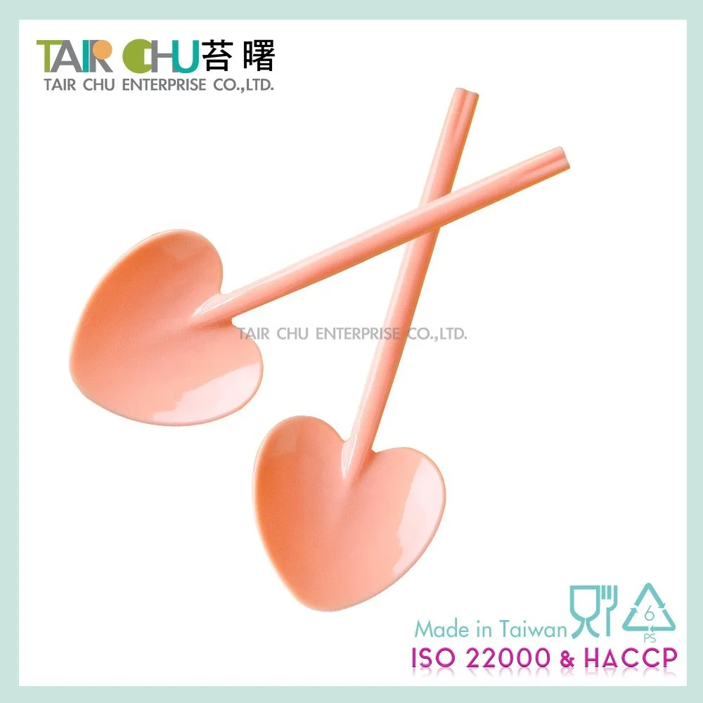 Party Cake Decoration 9cm Heart Shaped Cute Plastic Spoon