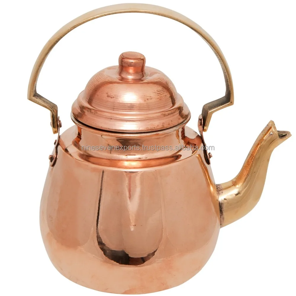Pure Copper Hammerred Tea Kettle for Serving Tea And Milk.