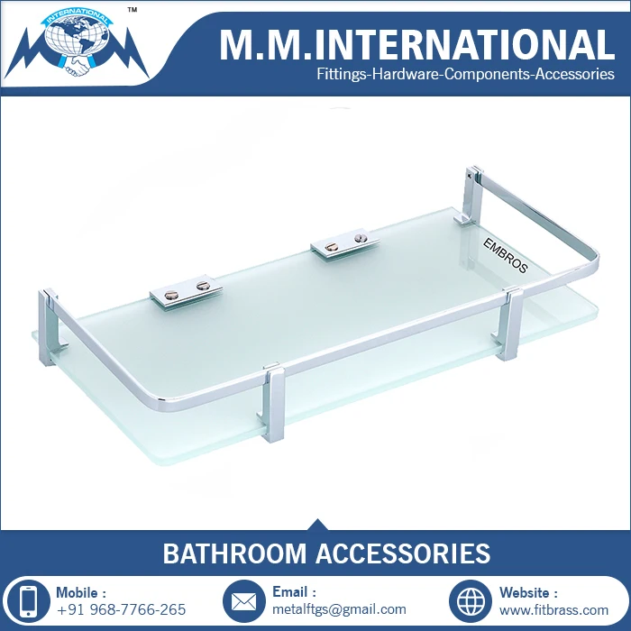 Wall Mounted Bathroom Corner Glass Shelf Froasted glass from INDIA