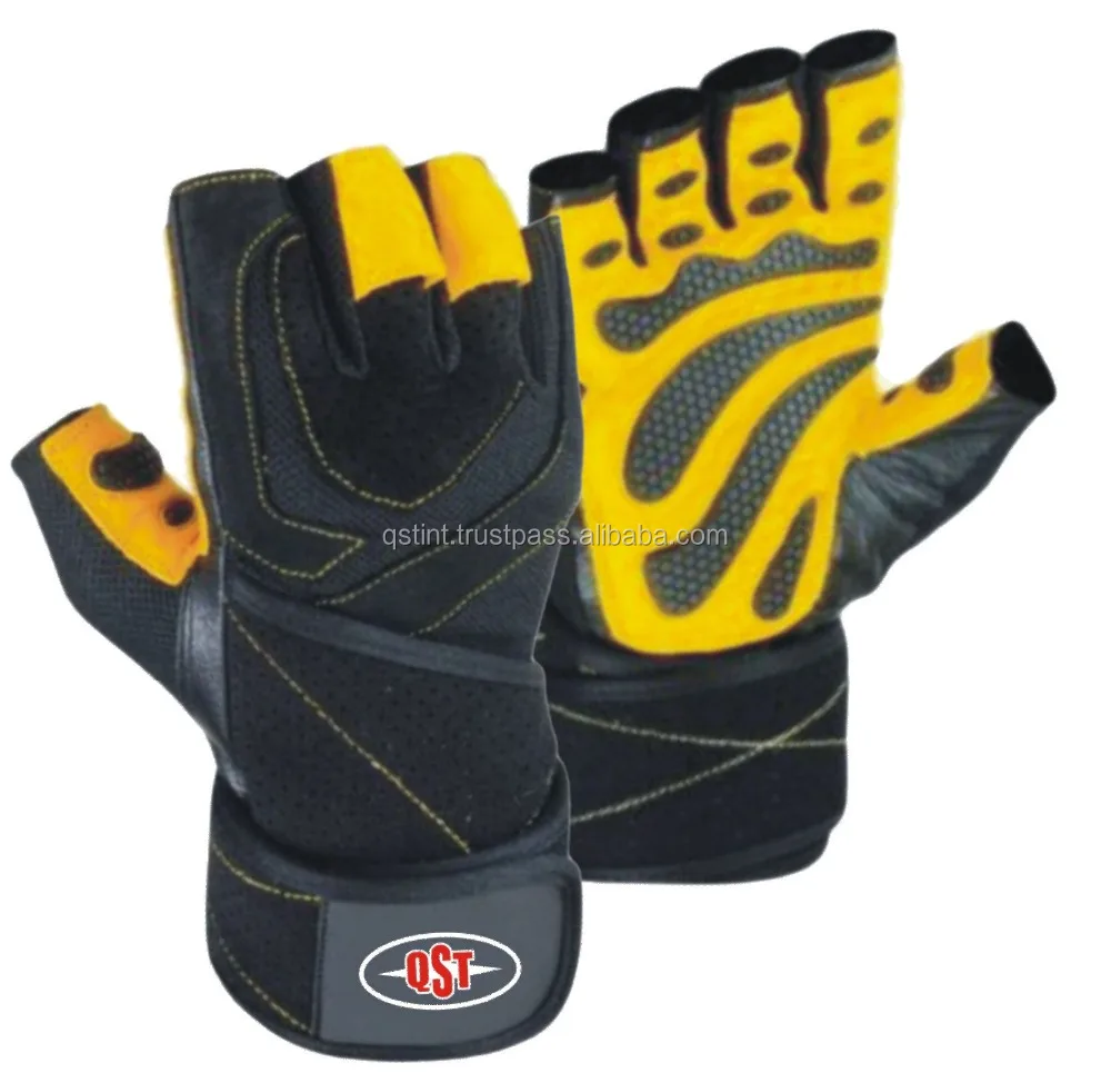 Breathable Cowhidegym Training Gloves Weight Lifting Gloves Fitness Long Wrist Sports Customized OEM Unisex PK XS to XXL