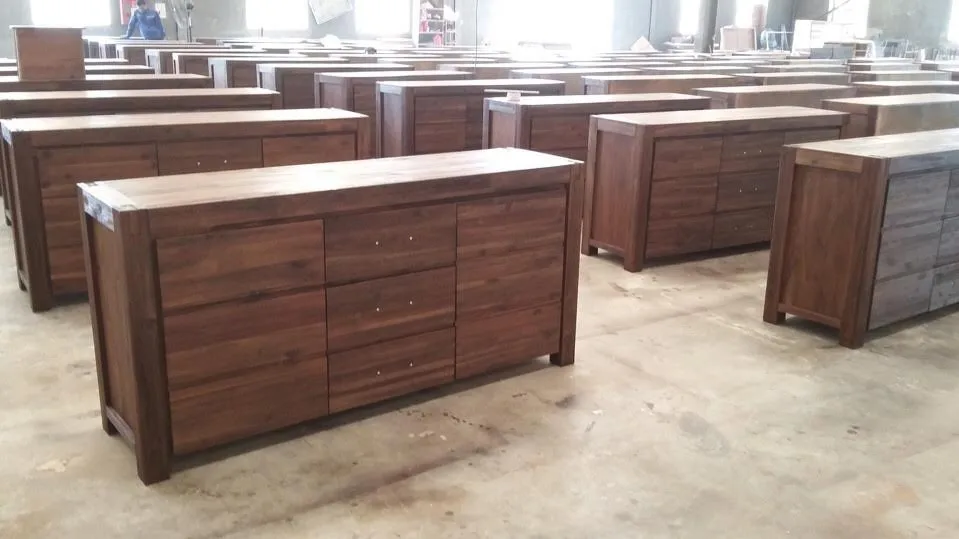 Acacia/Rubberwood/Oak solid wood Bedroom Furniture Sets with Tradition Styles Made in Vietnam