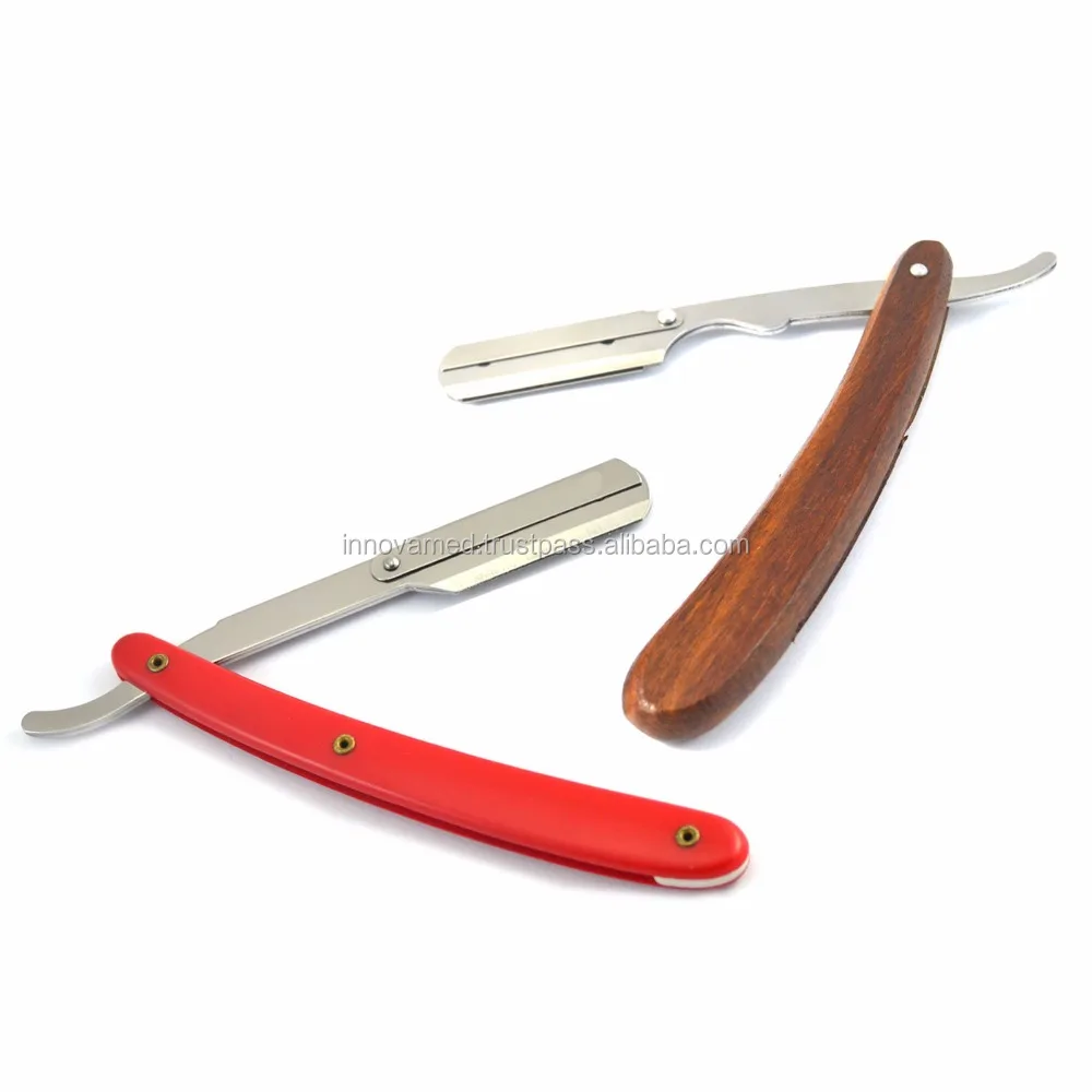 Wooden Barber Salon Razors Straight Cut Throat