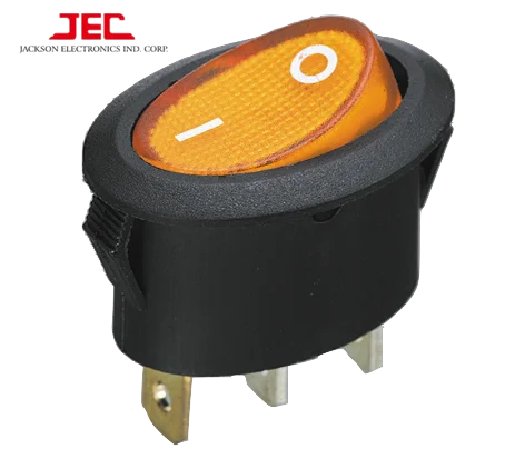 JEC RLEIL желтый свет Ellipse ROCKER SWITH 606 Series ON-OFF SPST SPDT однополюсный цветной круглый переключатель