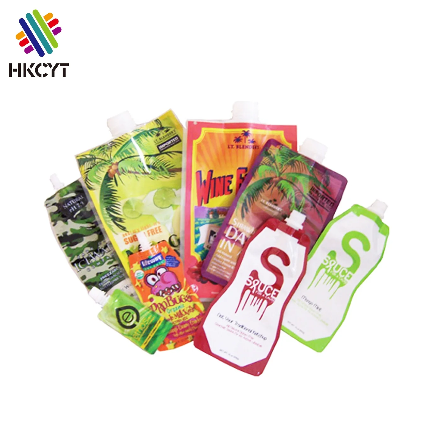 Индивидуальный биоразлагаемый нейлоновый пластиковый стоячий мешочек с носиком для фруктового сока