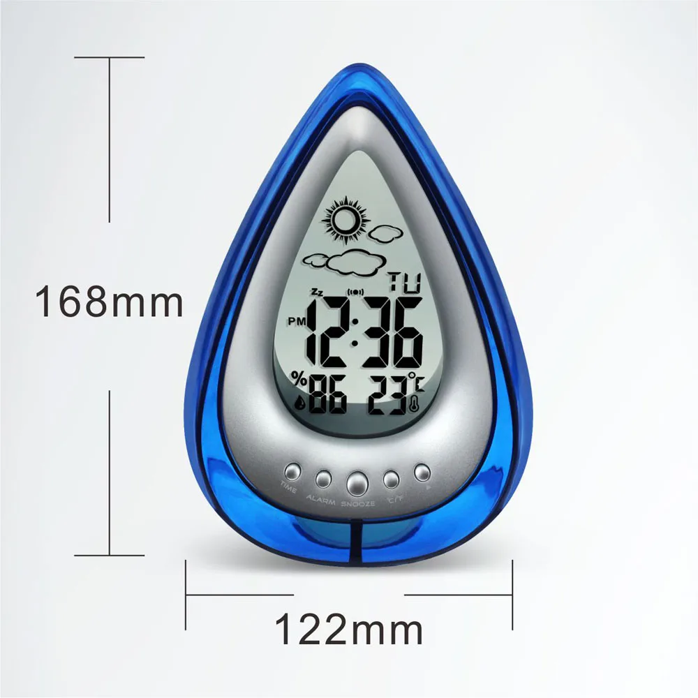 Creative Drop Shape Water Powered Weather Station