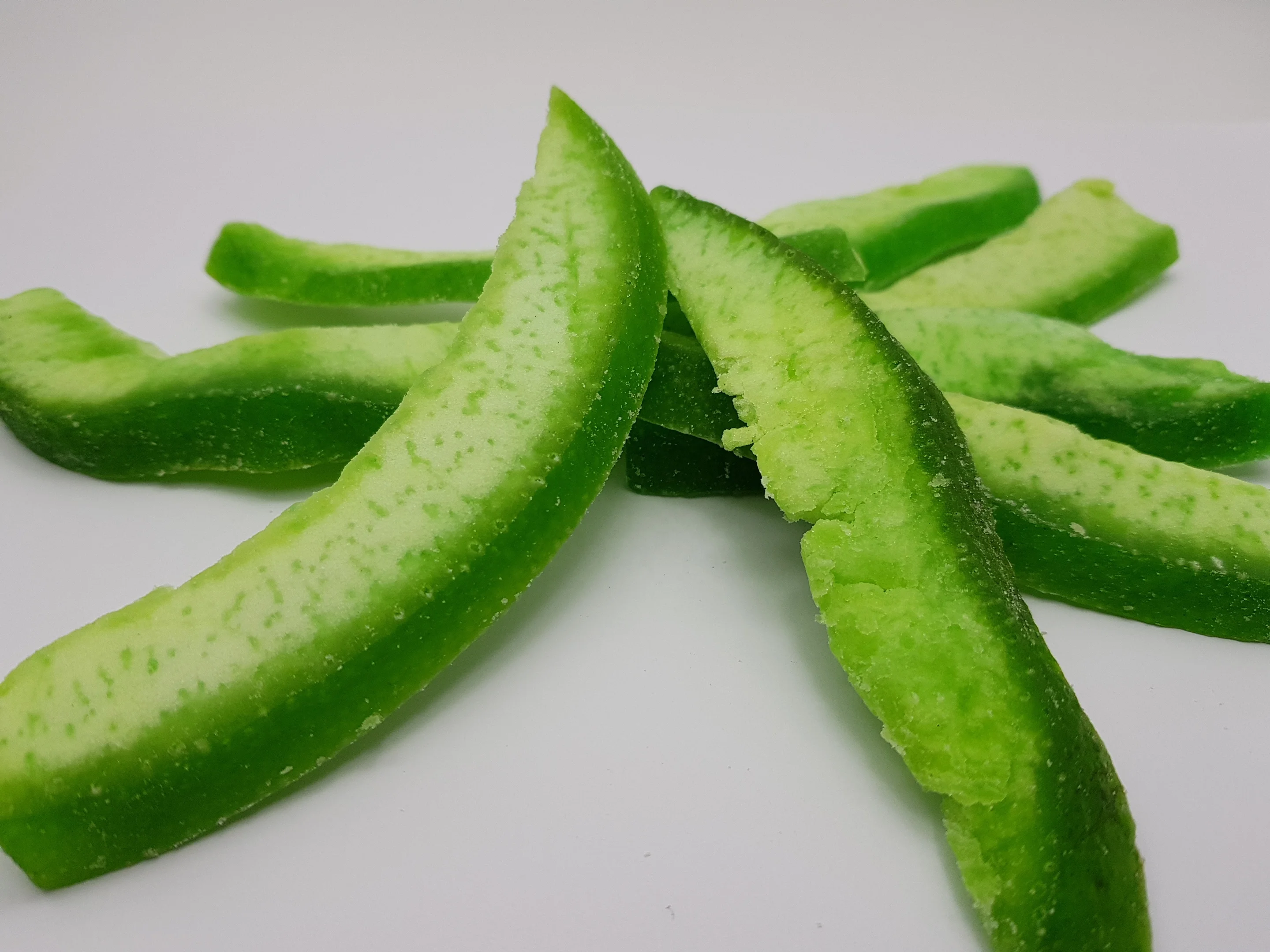 
Dried dehydrated pomelo peel skin slices green color added Thailand 