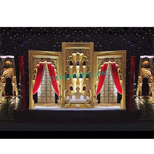 Rajwada Theme Stage Decor  Wedding Traditional Style Rajasthani Stage Set  Modern Wedding Elegant Simple Stage Set